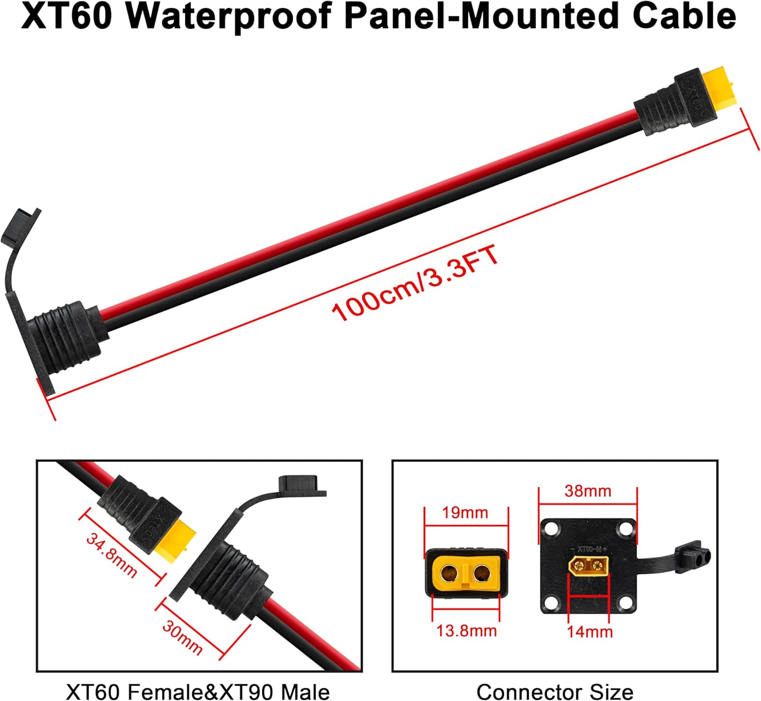 สายเคเบิล JMUYTOP 3 ฟุต 12AWG  - Fpv Drone Charger บทวิจารณ์และราคา